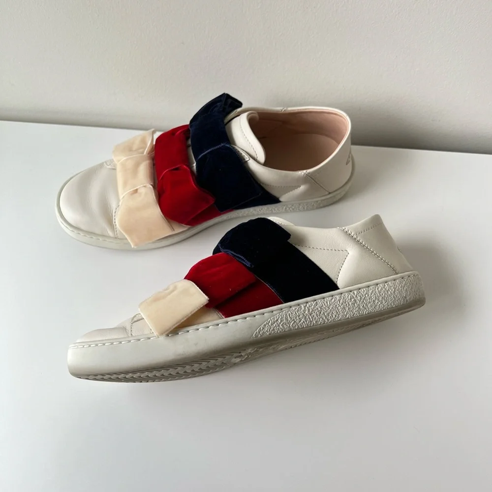 Gucci women’s Ace Sneaker with velvet bows size 36.5 - Picture 6 of 8